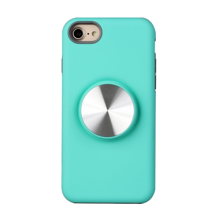 For iPhone SE 2022 / SE 2020 / 8 / 7 TPU+PC 2 in 1 Shockproof Case with Magnetic Round Car Holder