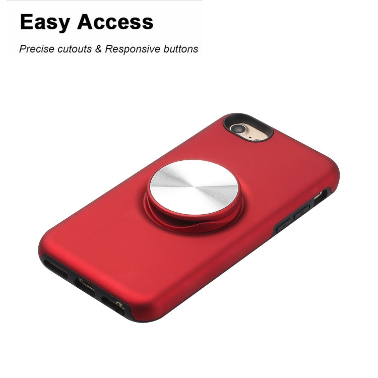 For iPhone SE 2022 / SE 2020 / 8 / 7 TPU+PC 2 in 1 Shockproof Case with Magnetic Round Car Holder