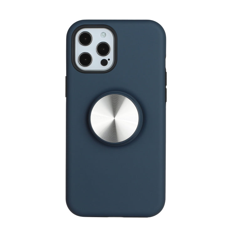 For iPhone 12 Pro Max TPU+PC 2 in 1 Shockproof Case with Magnetic Round Car Holder