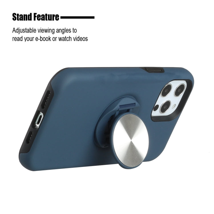 For iPhone 12 Pro Max TPU+PC 2 in 1 Shockproof Case with Magnetic Round Car Holder