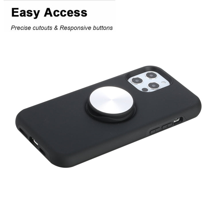 For iPhone 12 Pro Max TPU+PC 2 in 1 Shockproof Case with Magnetic Round Car Holder