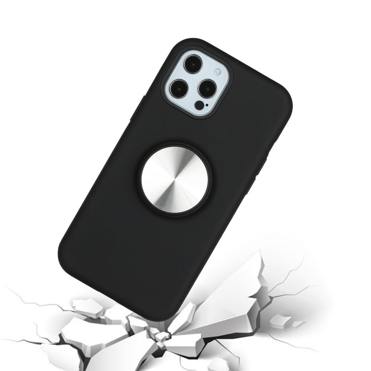 For iPhone 12 Pro Max TPU+PC 2 in 1 Shockproof Case with Magnetic Round Car Holder
