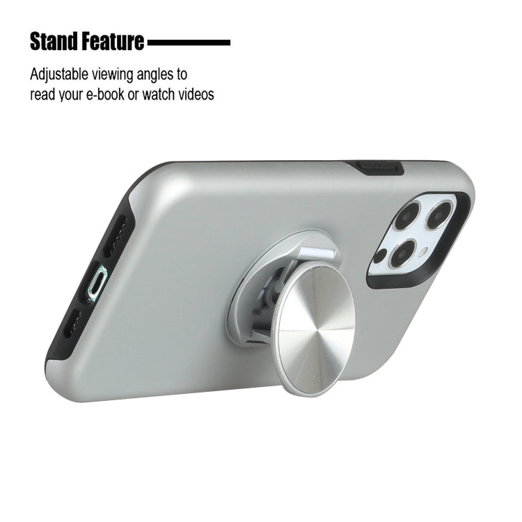 For iPhone 12 Pro Max TPU+PC 2 in 1 Shockproof Case with Magnetic Round Car Holder