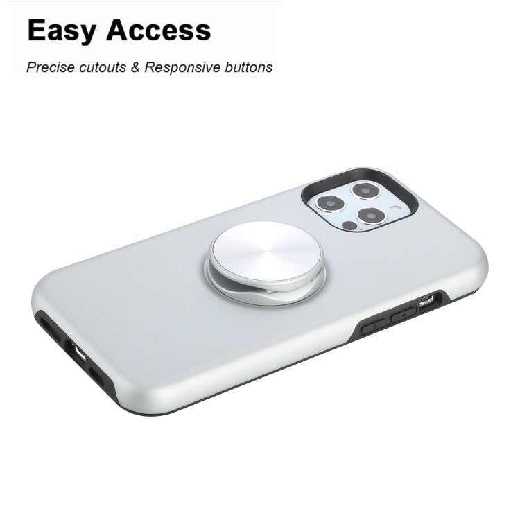 For iPhone 12 Pro Max TPU+PC 2 in 1 Shockproof Case with Magnetic Round Car Holder