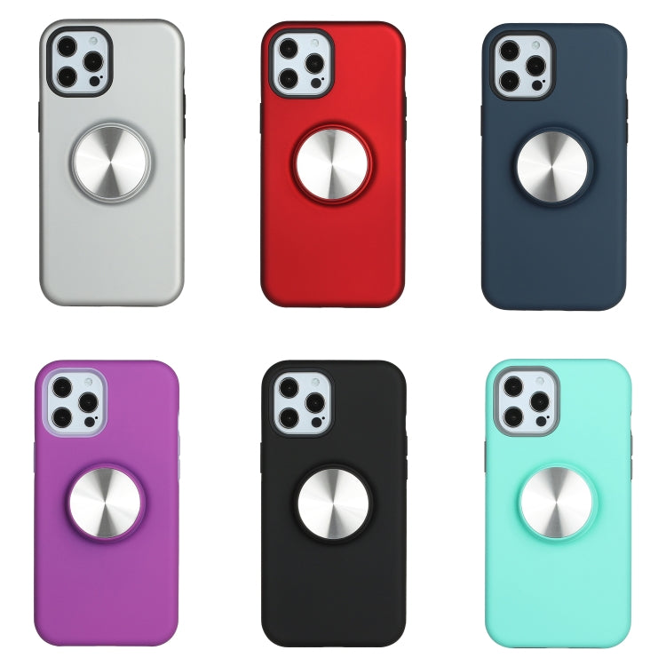 For iPhone 12 Pro Max TPU+PC 2 in 1 Shockproof Case with Magnetic Round Car Holder