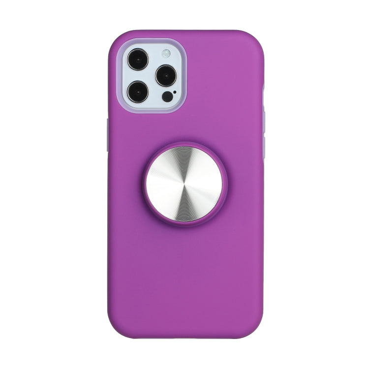 For iPhone 12 Pro Max TPU+PC 2 in 1 Shockproof Case with Magnetic Round Car Holder