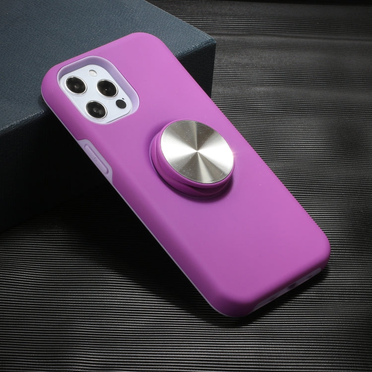 For iPhone 12 Pro Max TPU+PC 2 in 1 Shockproof Case with Magnetic Round Car Holder