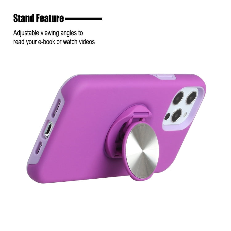 For iPhone 12 Pro Max TPU+PC 2 in 1 Shockproof Case with Magnetic Round Car Holder