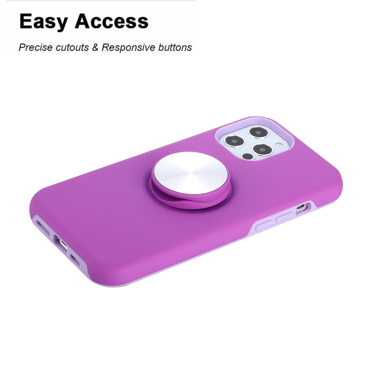 For iPhone 12 Pro Max TPU+PC 2 in 1 Shockproof Case with Magnetic Round Car Holder