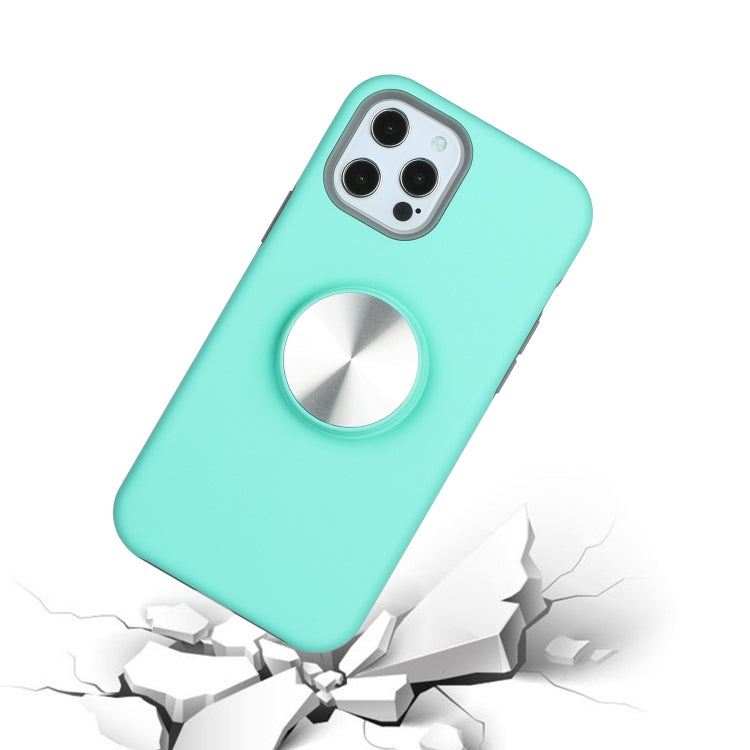 For iPhone 12 Pro Max TPU+PC 2 in 1 Shockproof Case with Magnetic Round Car Holder