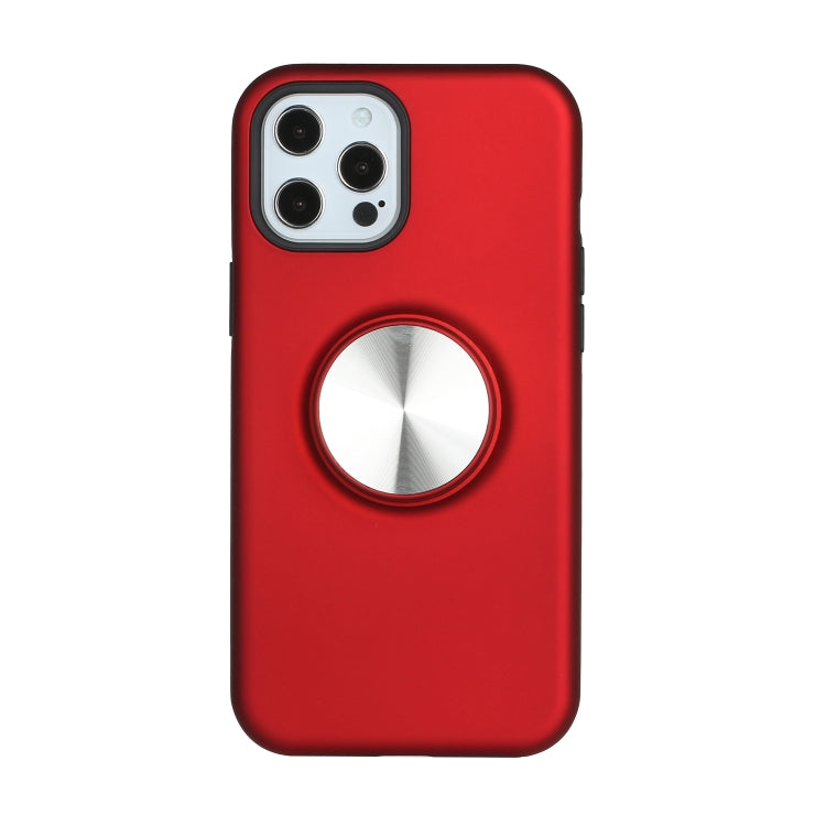 For iPhone 12 Pro Max TPU+PC 2 in 1 Shockproof Case with Magnetic Round Car Holder