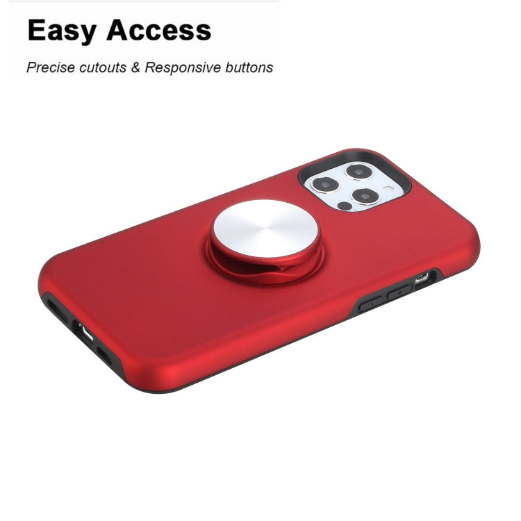 For iPhone 12 Pro Max TPU+PC 2 in 1 Shockproof Case with Magnetic Round Car Holder