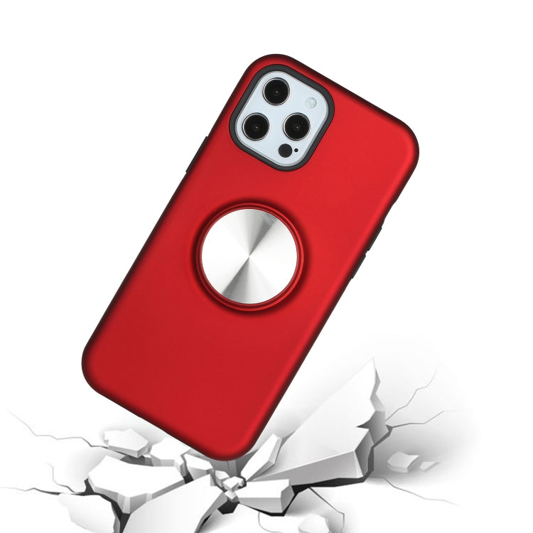 For iPhone 12 Pro Max TPU+PC 2 in 1 Shockproof Case with Magnetic Round Car Holder