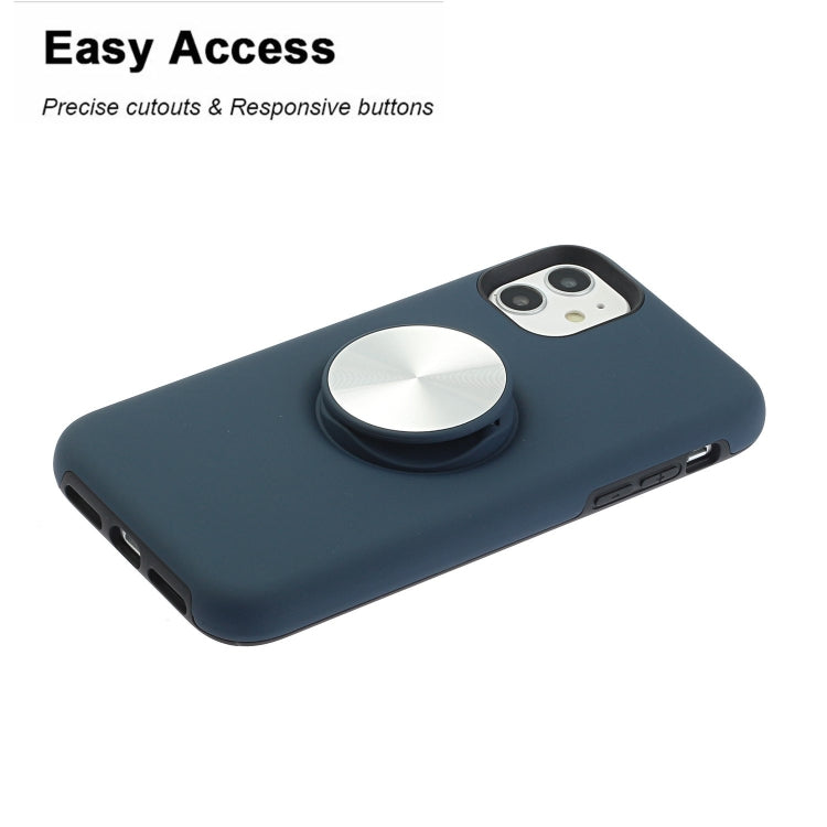 For iPhone 11 TPU+PC 2 in 1 Shockproof Case with Magnetic Round Car Holder