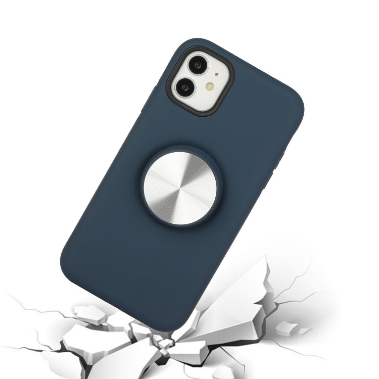 For iPhone 11 TPU+PC 2 in 1 Shockproof Case with Magnetic Round Car Holder