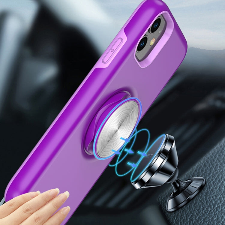 For iPhone 11 TPU+PC 2 in 1 Shockproof Case with Magnetic Round Car Holder