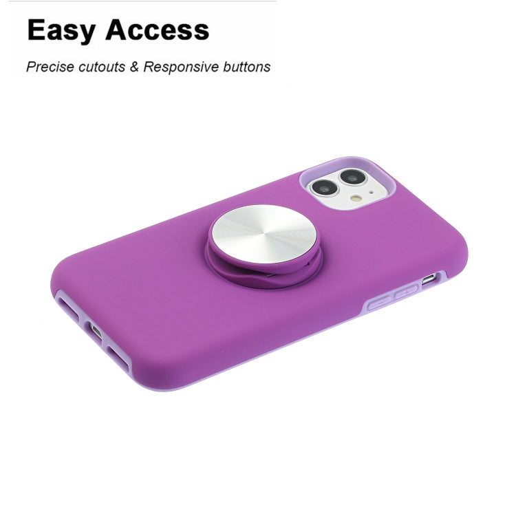 For iPhone 11 TPU+PC 2 in 1 Shockproof Case with Magnetic Round Car Holder