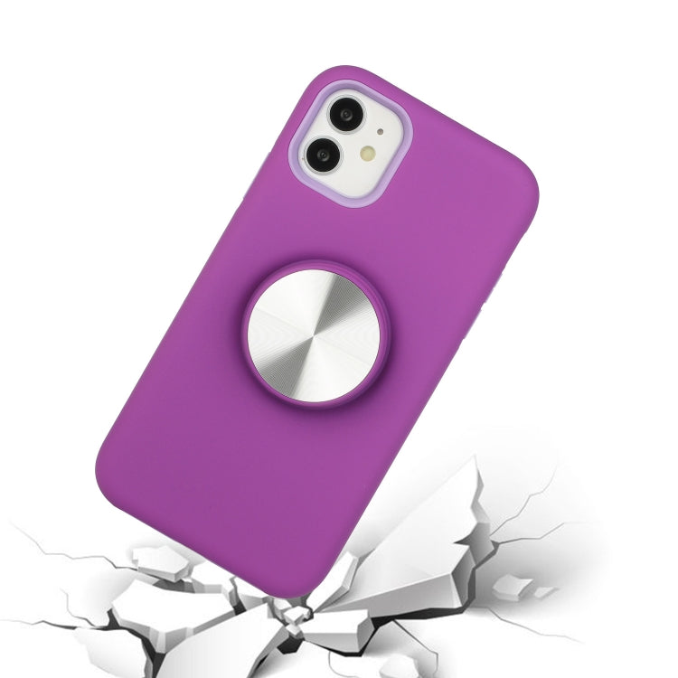 For iPhone 11 TPU+PC 2 in 1 Shockproof Case with Magnetic Round Car Holder