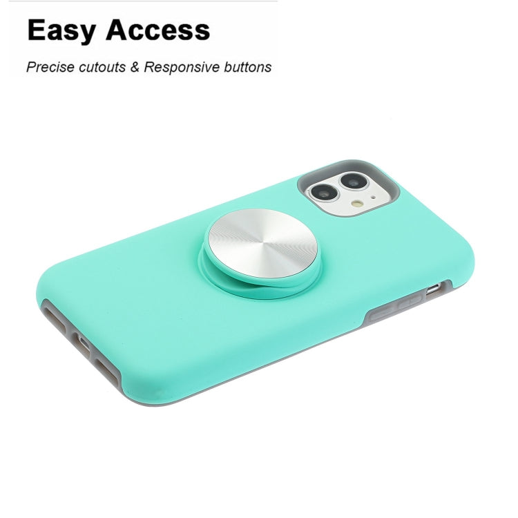 For iPhone 11 TPU+PC 2 in 1 Shockproof Case with Magnetic Round Car Holder