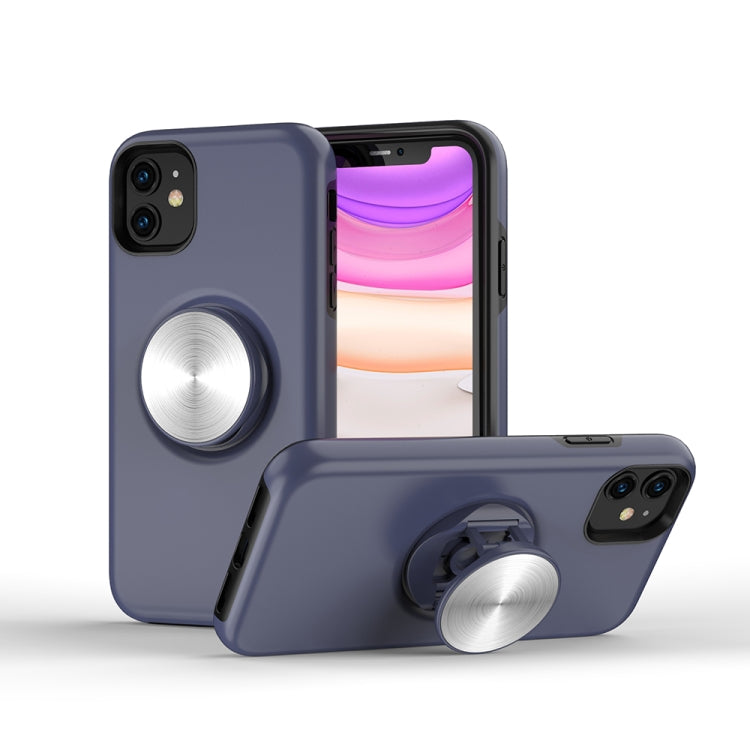 For iPhone 11 Pro TPU+PC 2 in 1 Shockproof Case with Magnetic Round Car Holder