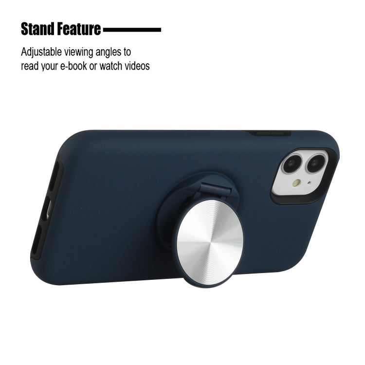 For iPhone 12 / 12 Pro TPU+PC 2 in 1 Shockproof Case with Magnetic Round Car Holder