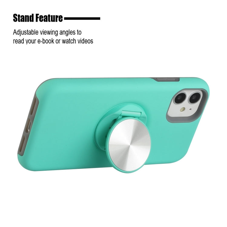 For iPhone 12 / 12 Pro TPU+PC 2 in 1 Shockproof Case with Magnetic Round Car Holder