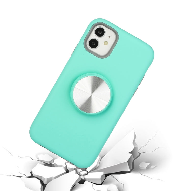 For iPhone 12 / 12 Pro TPU+PC 2 in 1 Shockproof Case with Magnetic Round Car Holder