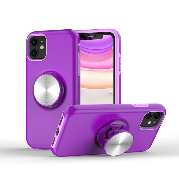 For iPhone 12 mini TPU+PC 2 in 1 Shockproof Case with Magnetic Round Car Holder