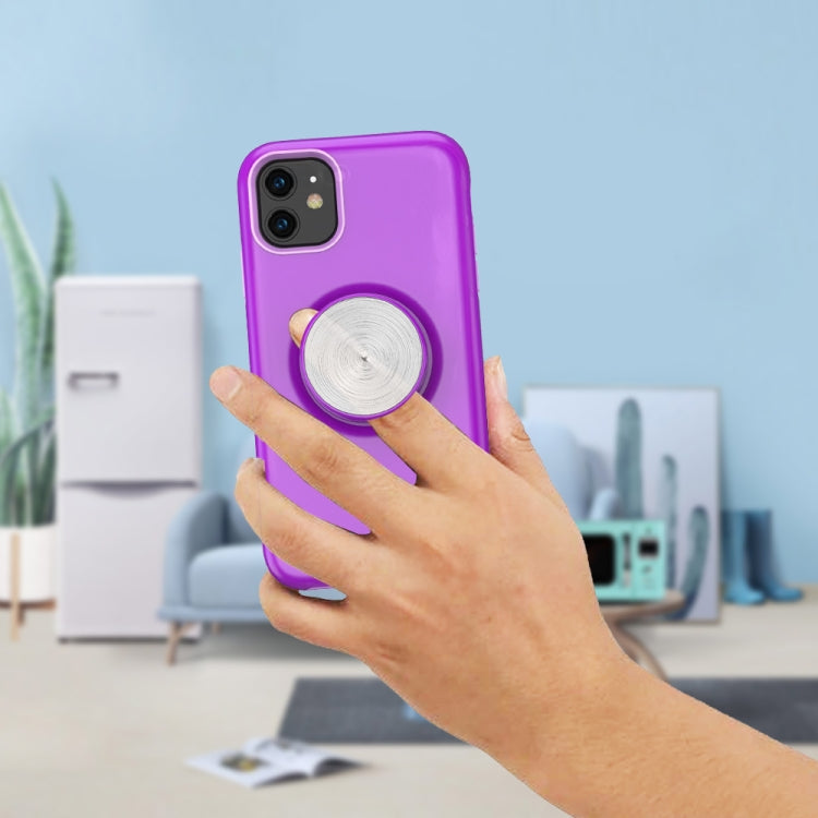 For iPhone 12 mini TPU+PC 2 in 1 Shockproof Case with Magnetic Round Car Holder
