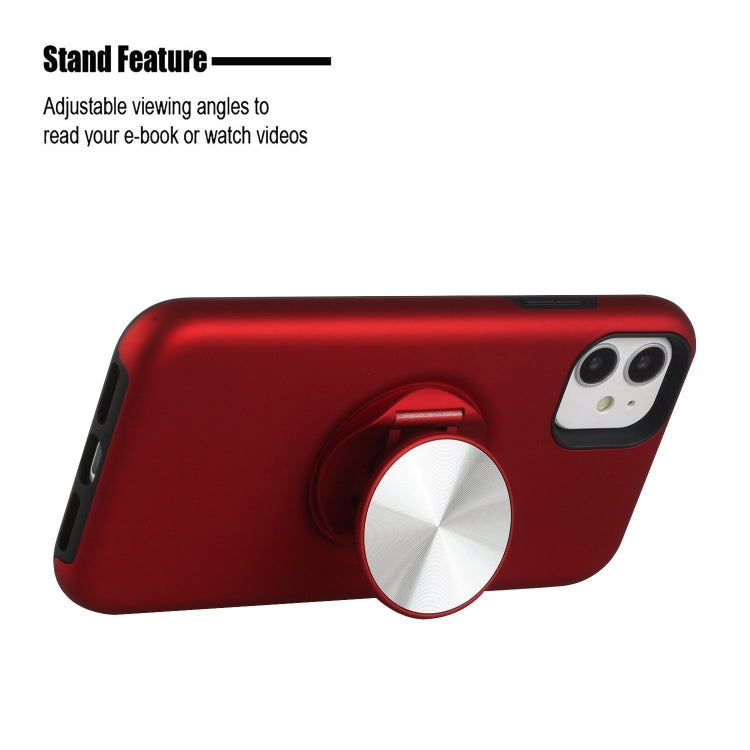 For iPhone 12 mini TPU+PC 2 in 1 Shockproof Case with Magnetic Round Car Holder