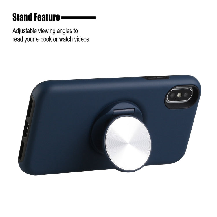 For iPhone XR TPU+PC 2 in 1 Shockproof Case with Magnetic Round Car Holder