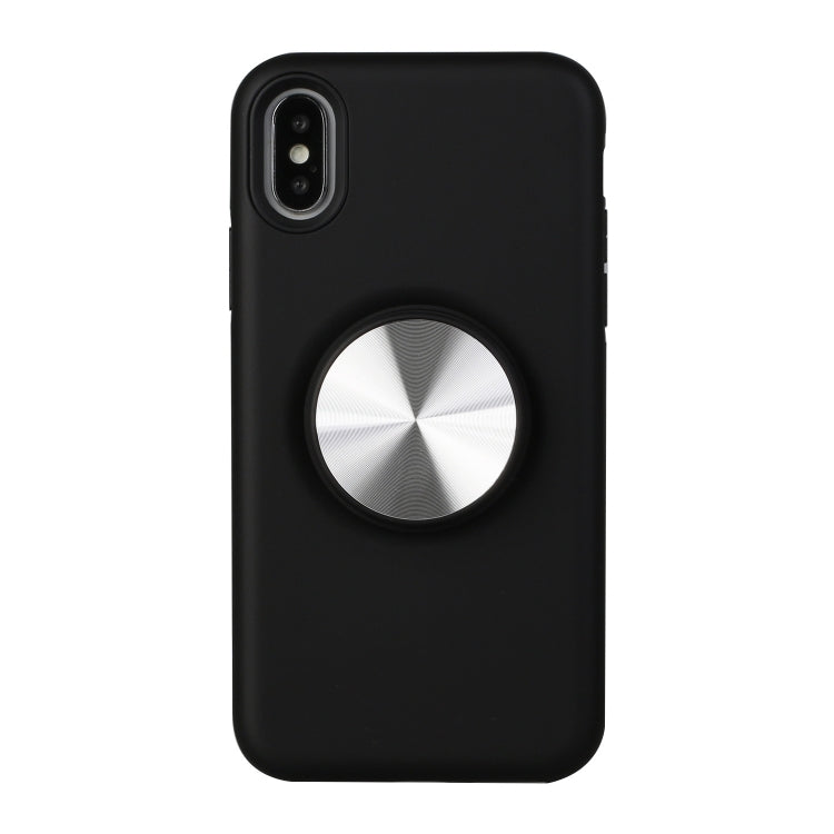 For iPhone XR TPU+PC 2 in 1 Shockproof Case with Magnetic Round Car Holder