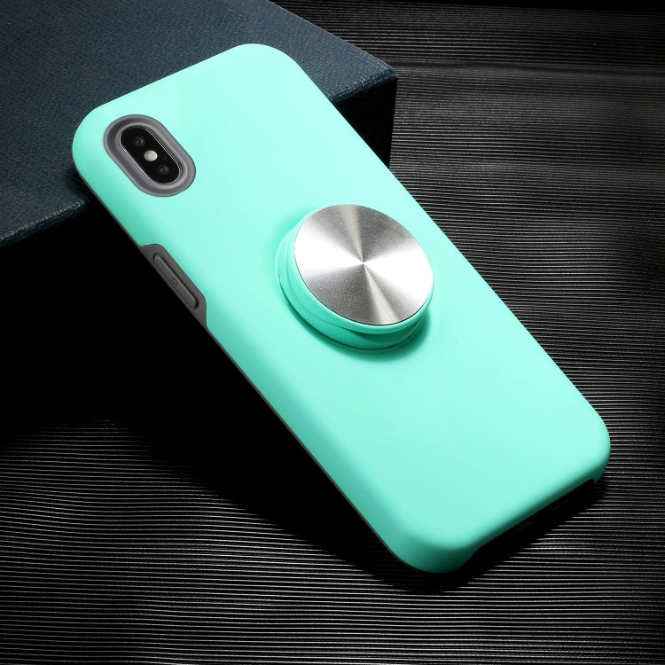 For iPhone XR TPU+PC 2 in 1 Shockproof Case with Magnetic Round Car Holder