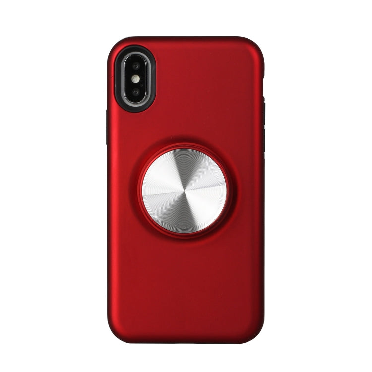For iPhone XR TPU+PC 2 in 1 Shockproof Case with Magnetic Round Car Holder