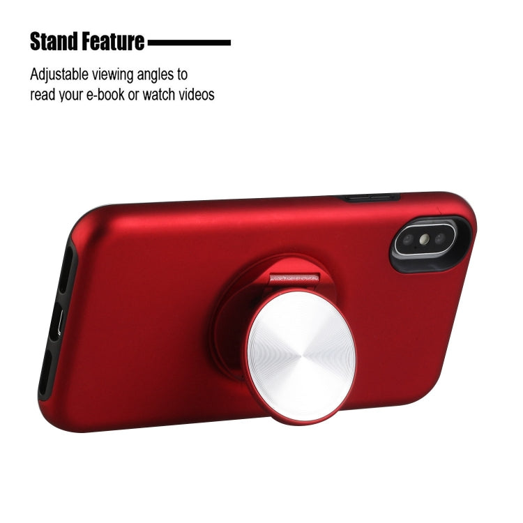 For iPhone XR TPU+PC 2 in 1 Shockproof Case with Magnetic Round Car Holder