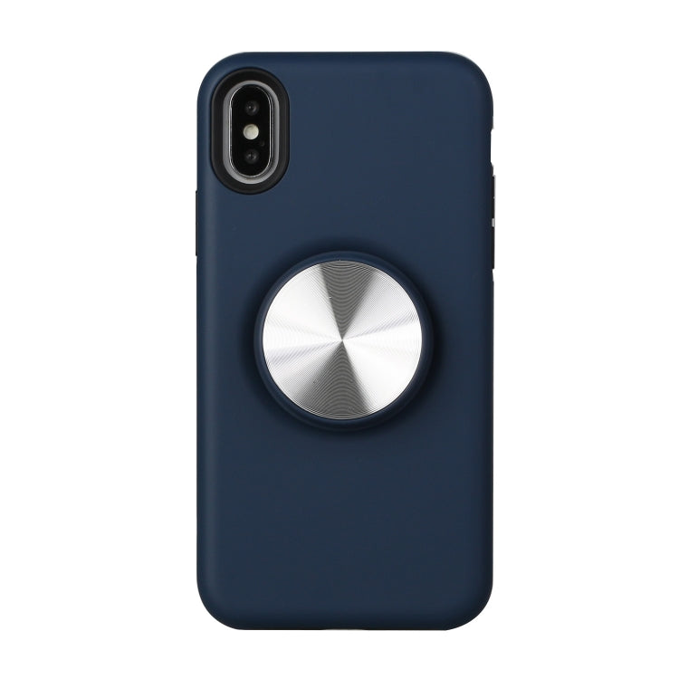 For iPhone XS TPU+PC 2 in 1 Shockproof Case with Magnetic Round Car Holder