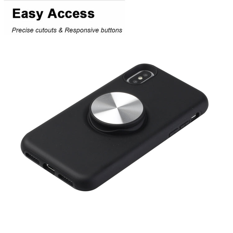 For iPhone XS TPU+PC 2 in 1 Shockproof Case with Magnetic Round Car Holder