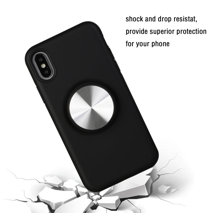 For iPhone XS TPU+PC 2 in 1 Shockproof Case with Magnetic Round Car Holder