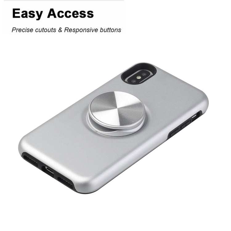 For iPhone XS TPU+PC 2 in 1 Shockproof Case with Magnetic Round Car Holder