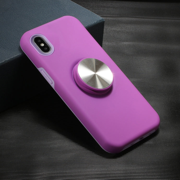 For iPhone XS TPU+PC 2 in 1 Shockproof Case with Magnetic Round Car Holder