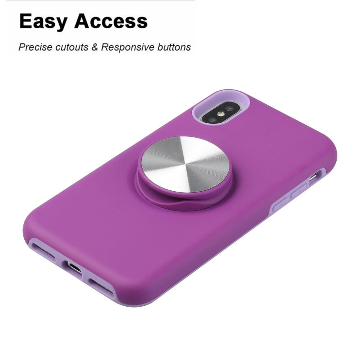 For iPhone XS TPU+PC 2 in 1 Shockproof Case with Magnetic Round Car Holder