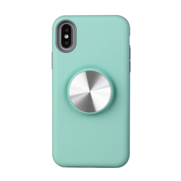 For iPhone XS TPU+PC 2 in 1 Shockproof Case with Magnetic Round Car Holder