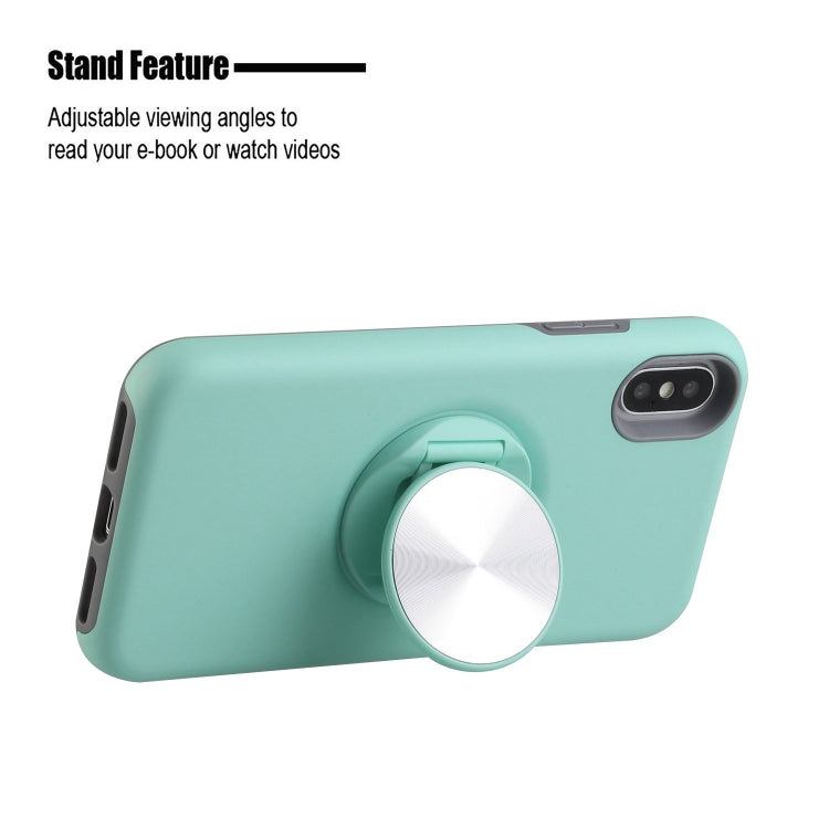 For iPhone XS TPU+PC 2 in 1 Shockproof Case with Magnetic Round Car Holder