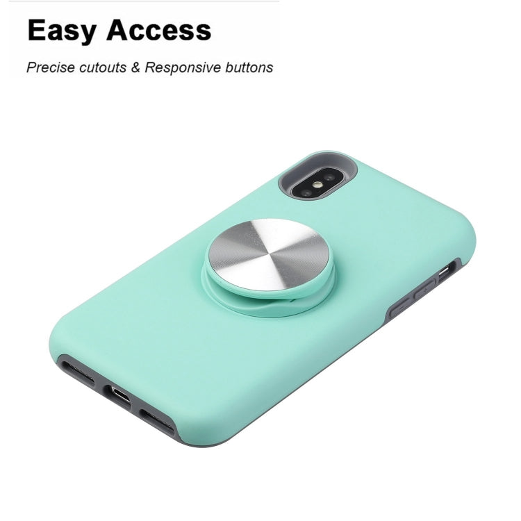 For iPhone XS TPU+PC 2 in 1 Shockproof Case with Magnetic Round Car Holder