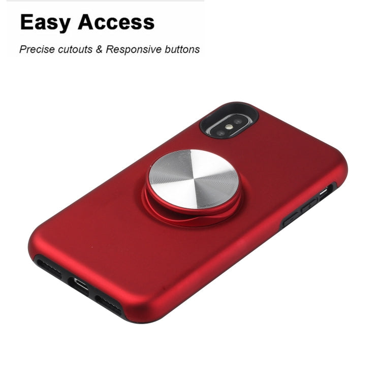 For iPhone XS TPU+PC 2 in 1 Shockproof Case with Magnetic Round Car Holder