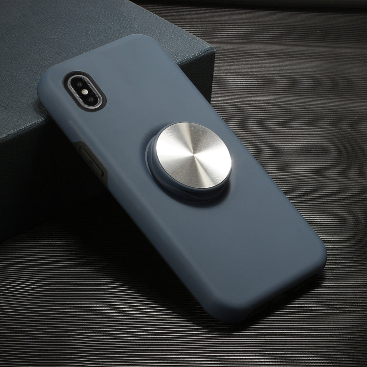 For iPhone XS Max TPU+PC 2 in 1 Shockproof Case with Magnetic Round Car Holder