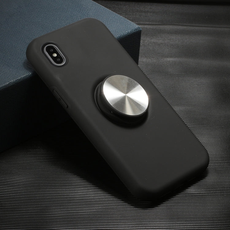 For iPhone XS Max TPU+PC 2 in 1 Shockproof Case with Magnetic Round Car Holder