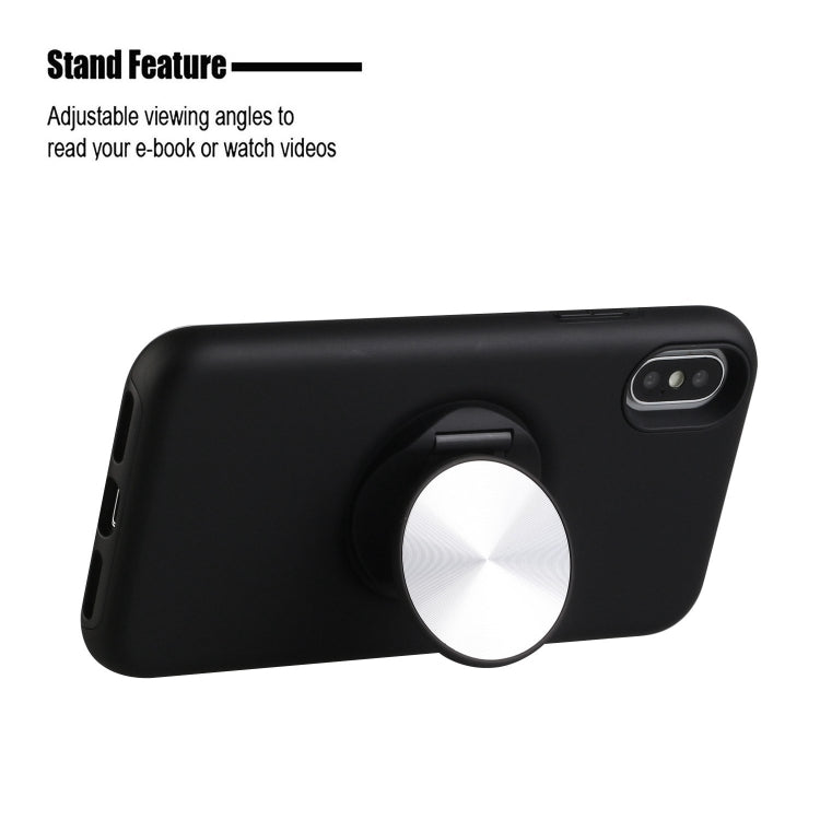 For iPhone XS Max TPU+PC 2 in 1 Shockproof Case with Magnetic Round Car Holder