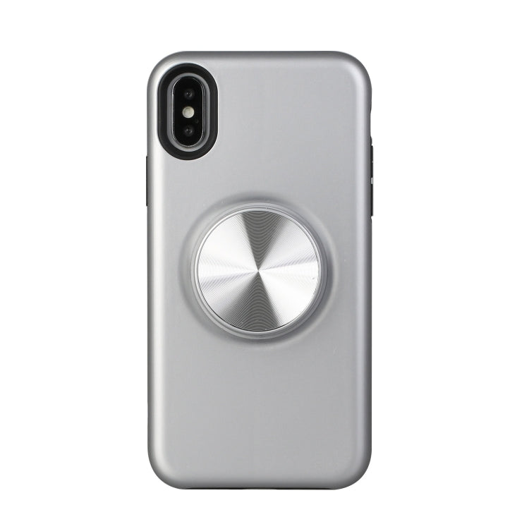 For iPhone XS Max TPU+PC 2 in 1 Shockproof Case with Magnetic Round Car Holder