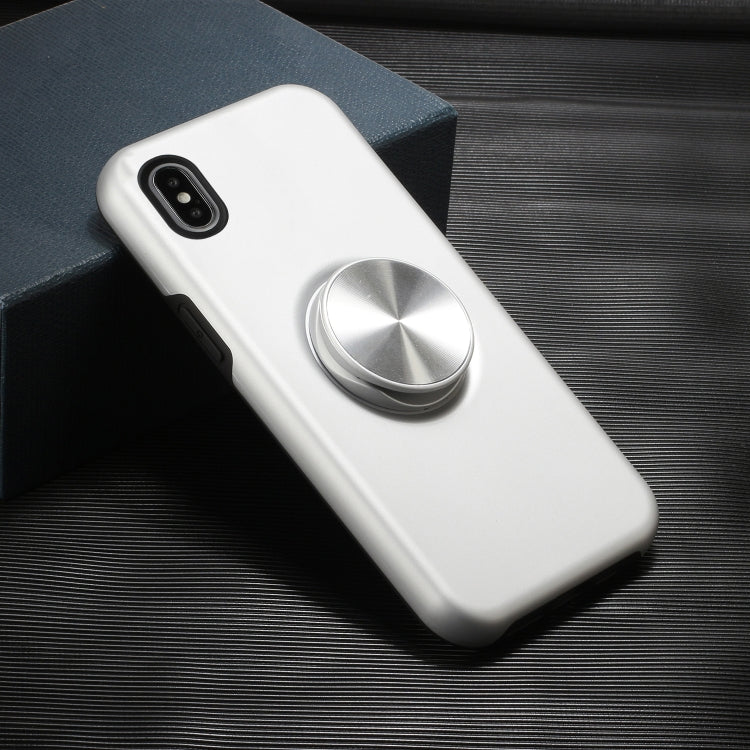 For iPhone XS Max TPU+PC 2 in 1 Shockproof Case with Magnetic Round Car Holder